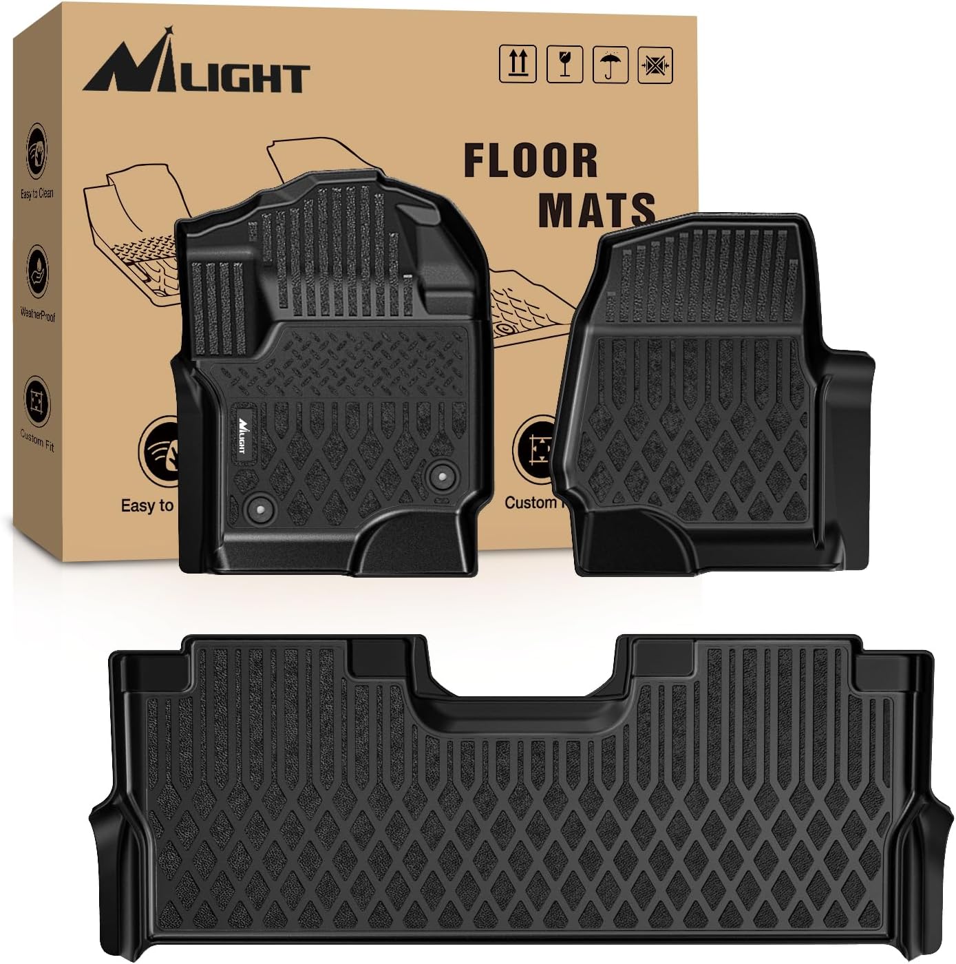 Detalle de Nilight TPE Floor Mats for Ford Super Duty 2017–2026
