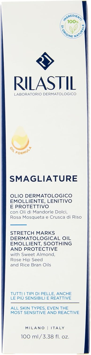 Detalle de Rilastil Olio Smagliature 100 ml: olio emolliente lenitivo e protettivo per la pelle