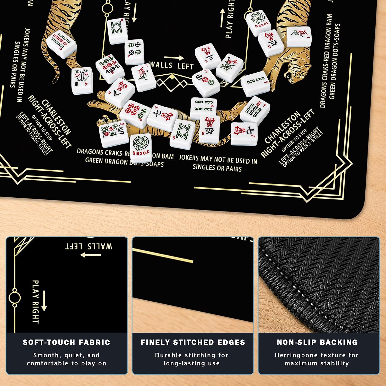 Detalle de OJMFHEGEE Mahjong Mat, 31.5 x 31.5 Inches