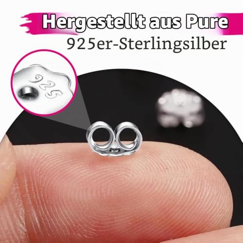 Detalle 2 de 925 Sterling Silber Ohrstecker Verschluss – Schmetterling Verschluss, Ersatz Ohrring-Verschlüsse 8 Stück/4 Paar von The Bead Shop