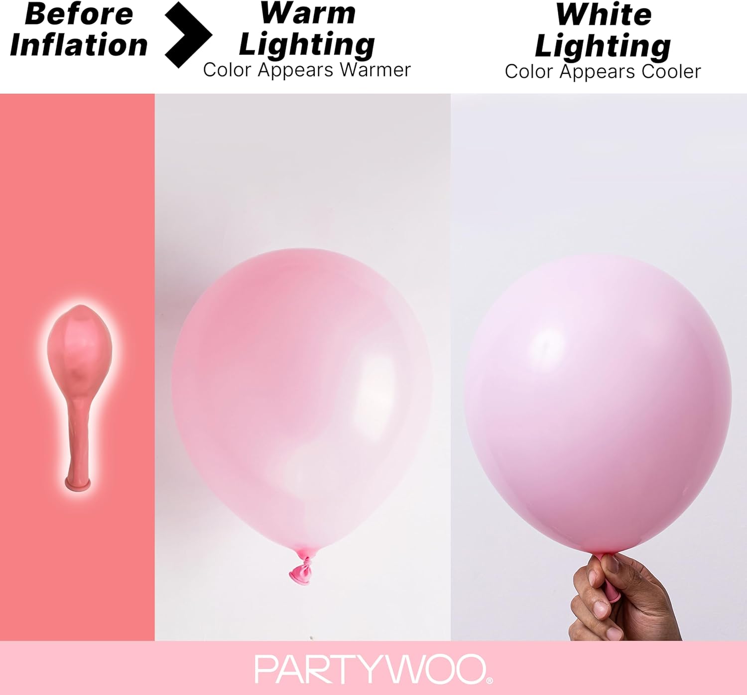 Thumbnail 2 de PartyWoo Light Pink Balloons 85-Piece Pastel Baby Pink Balloon Arch Kit (18/12/10/5 Inch)