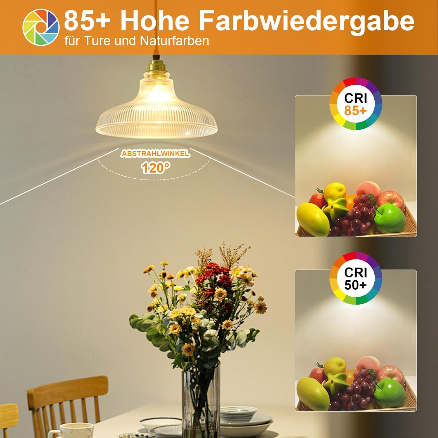 Thumbnail 4 de Auting GU10 LED Warmweiß 3000K, 800 Lumen (6er-Pack, 5 W) – 120° Reflektor, nicht dimmbar