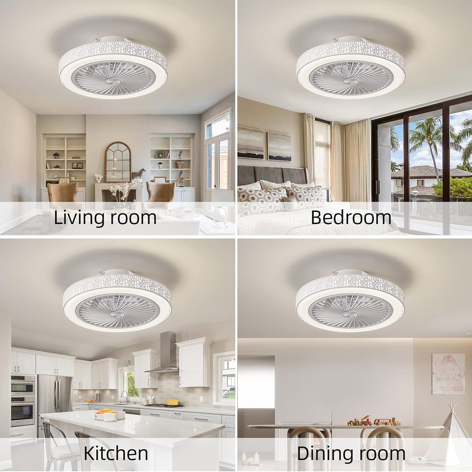 Thumbnail 6 de Enwinup 22423W-CFL 18.9in Enclosed Ceiling Fan with Dimmable LED Light