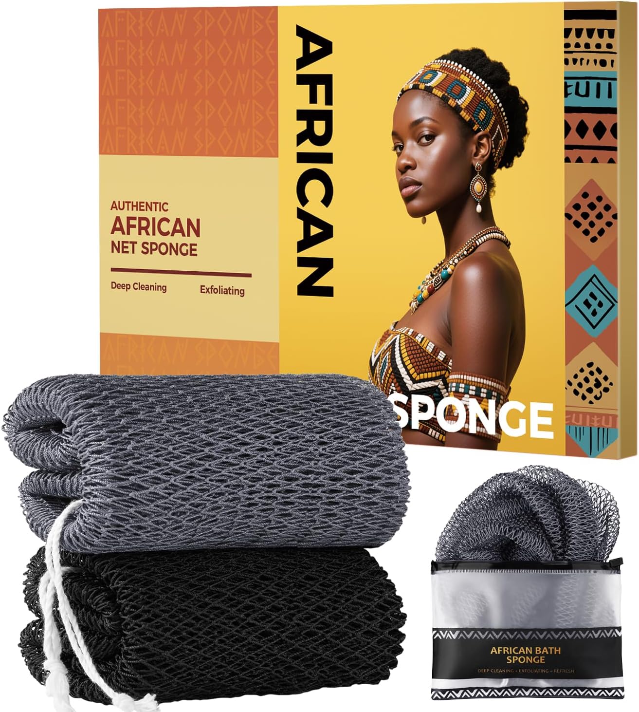 African Net Sponge Authentic 2-piece body sponge