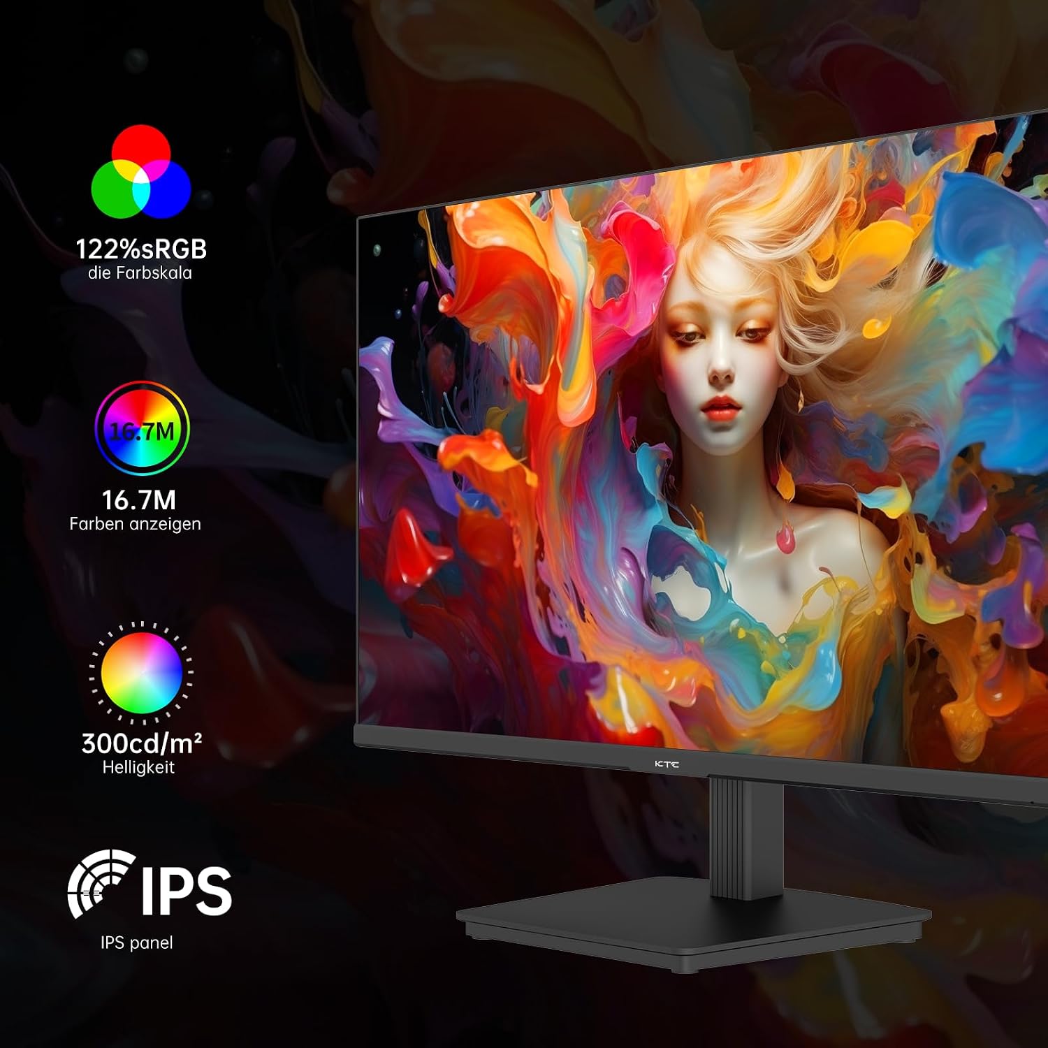 Thumbnail 2 de KTC Monitor 24 Zoll – QHD 2K, IPS, 100 Hz, Anti-Blue Light, 122% sRGB, Adaptive Sync
