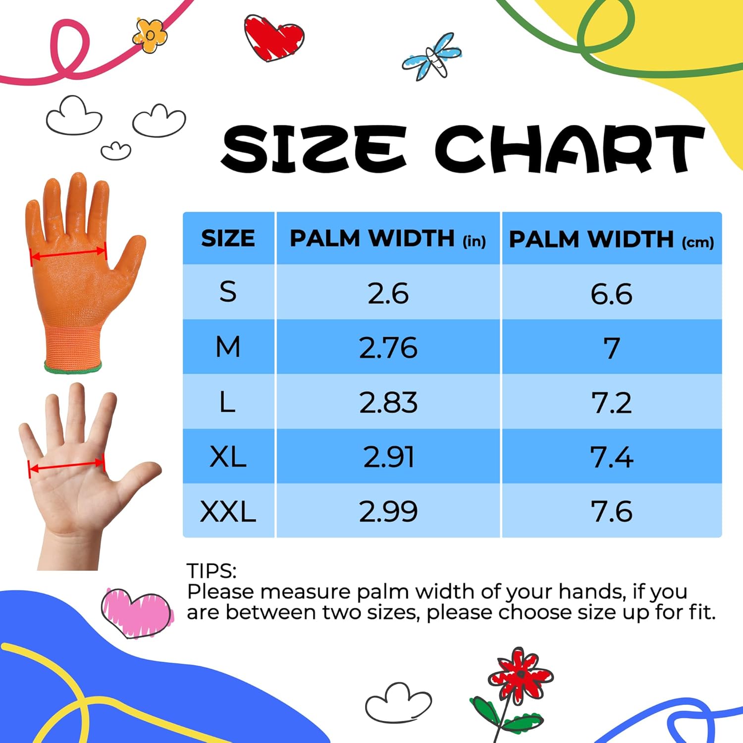 Thumbnail 6 de HANDLANDY kids gardening gloves (3 pairs) with nitrile coating, elastic wrist and breathable knit lining, Size M (age 5–6)