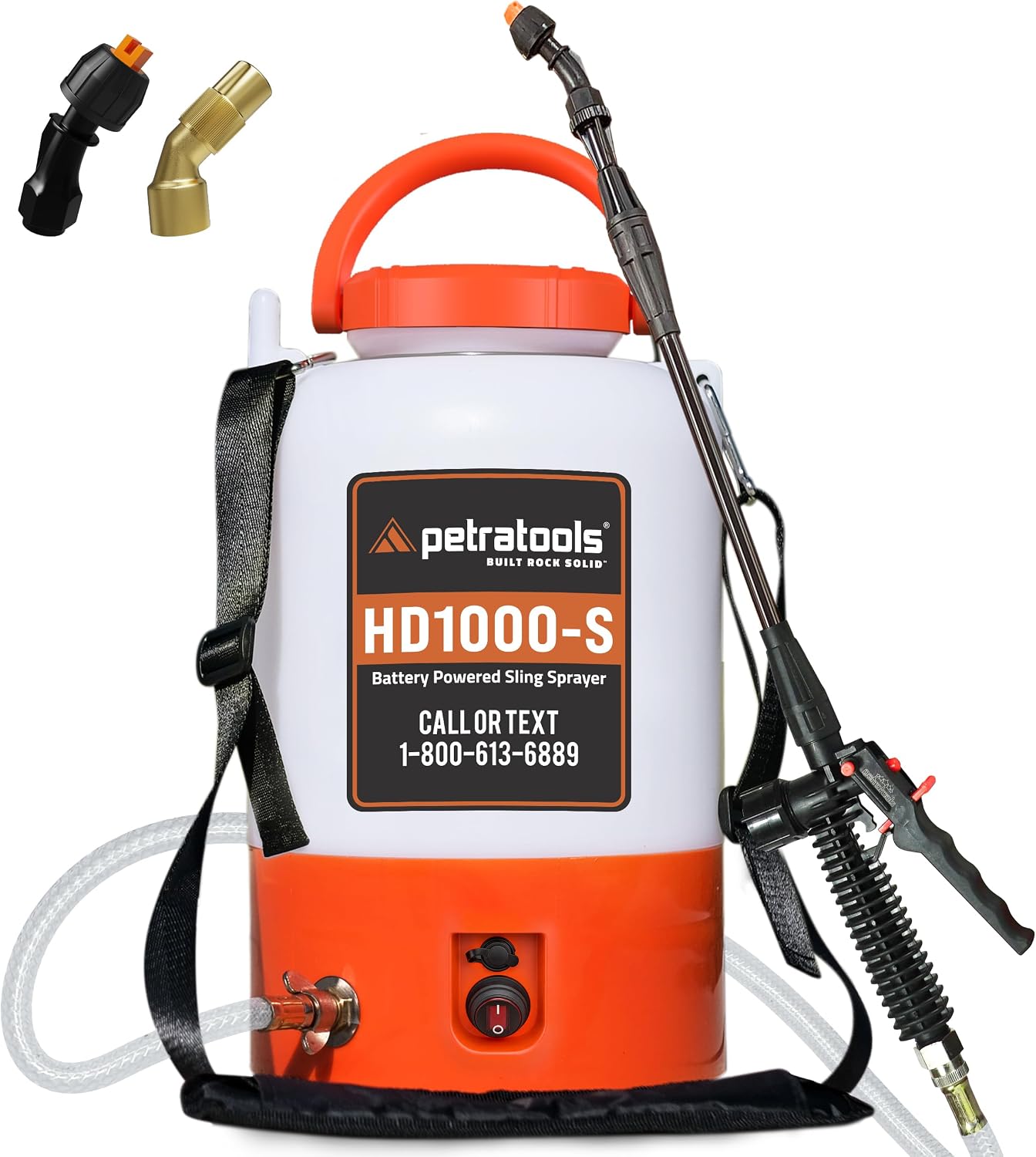PetraTools HD1000-S Electric Sprayer, 1 Gallon, 2 Nozzles, 2-Hour Runtime