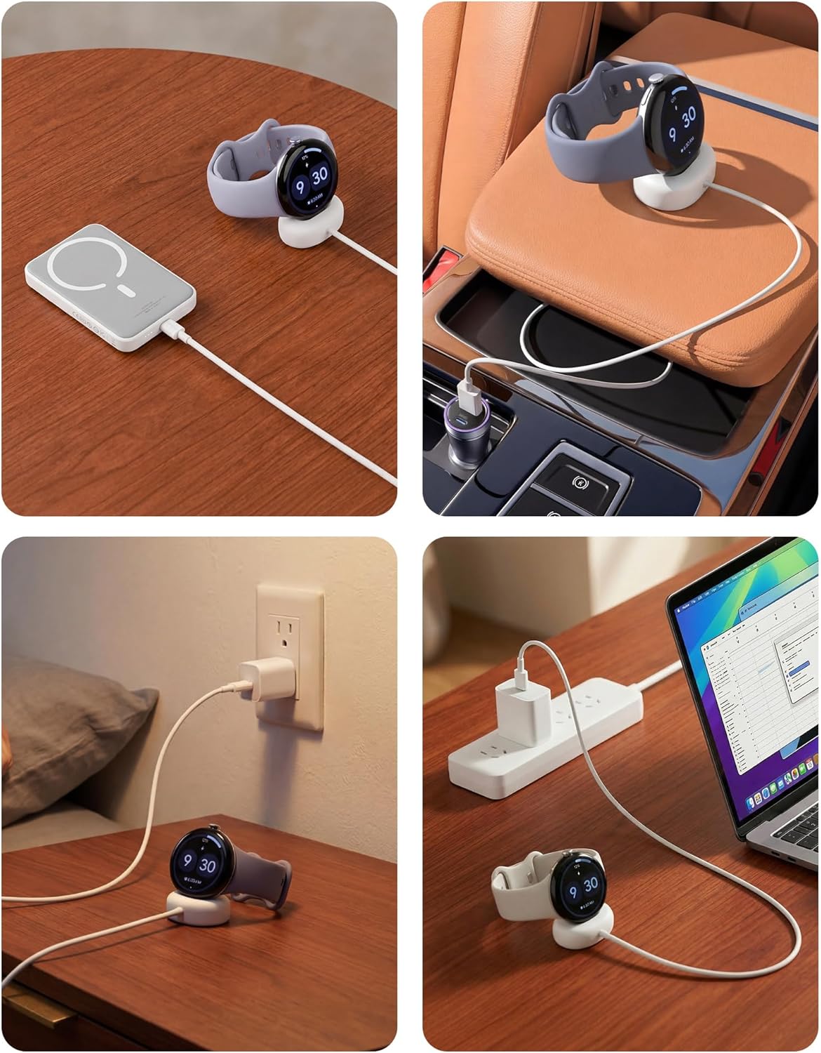 Detalle de 5W Fast USB-C Charger for Google Pixel Watch 4 — Magnetic Dock (Cable Only, 41mm/45mm)