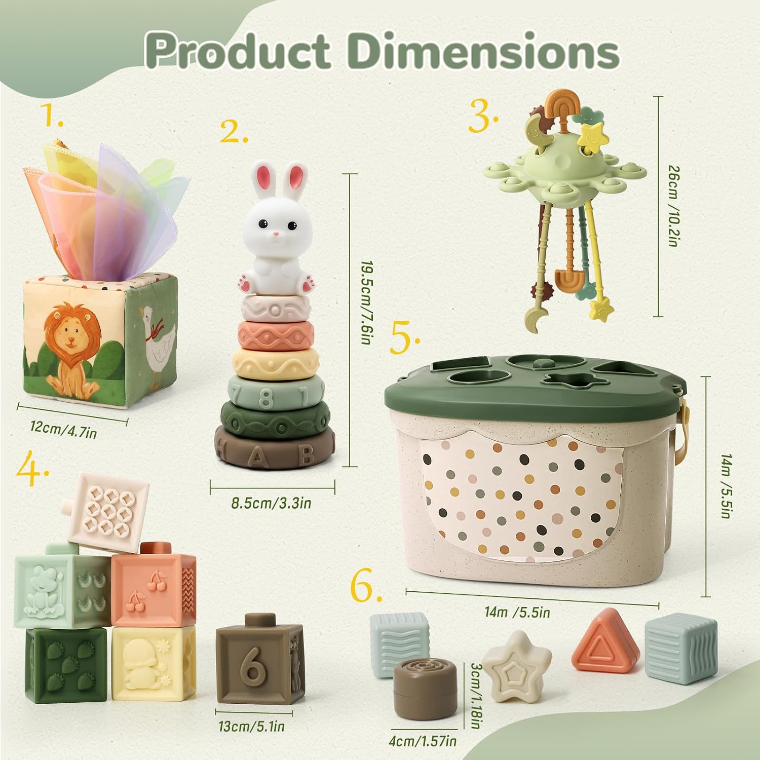 Thumbnail 1 de Auezona 5 in 1 Montessori Baby Toys for 6-12 Months