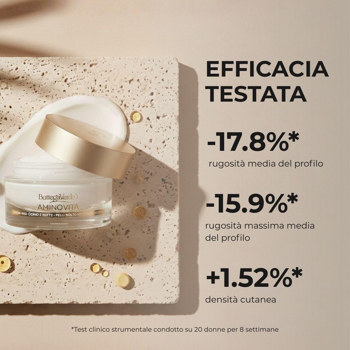 Detalle de Bottega Verde Aminovita Crema Viso 50 ml – per pelli mature, con Pluridefence®