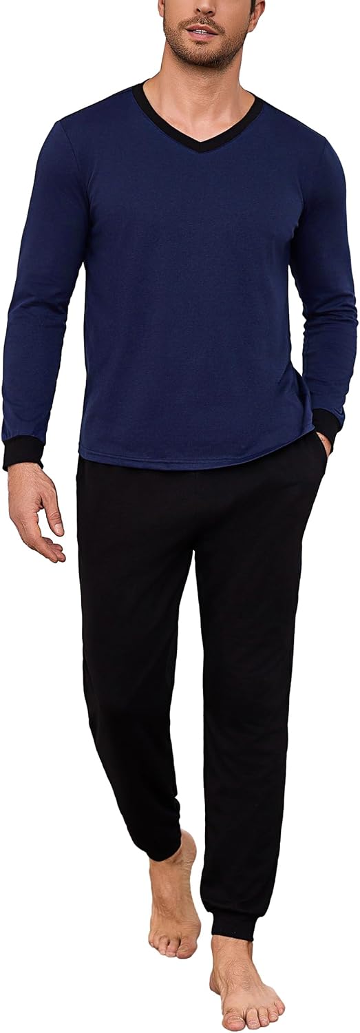 Imagen de Bresdk Pigiama Uomo Invernale in Cotone Lungo en OfertitasTOP