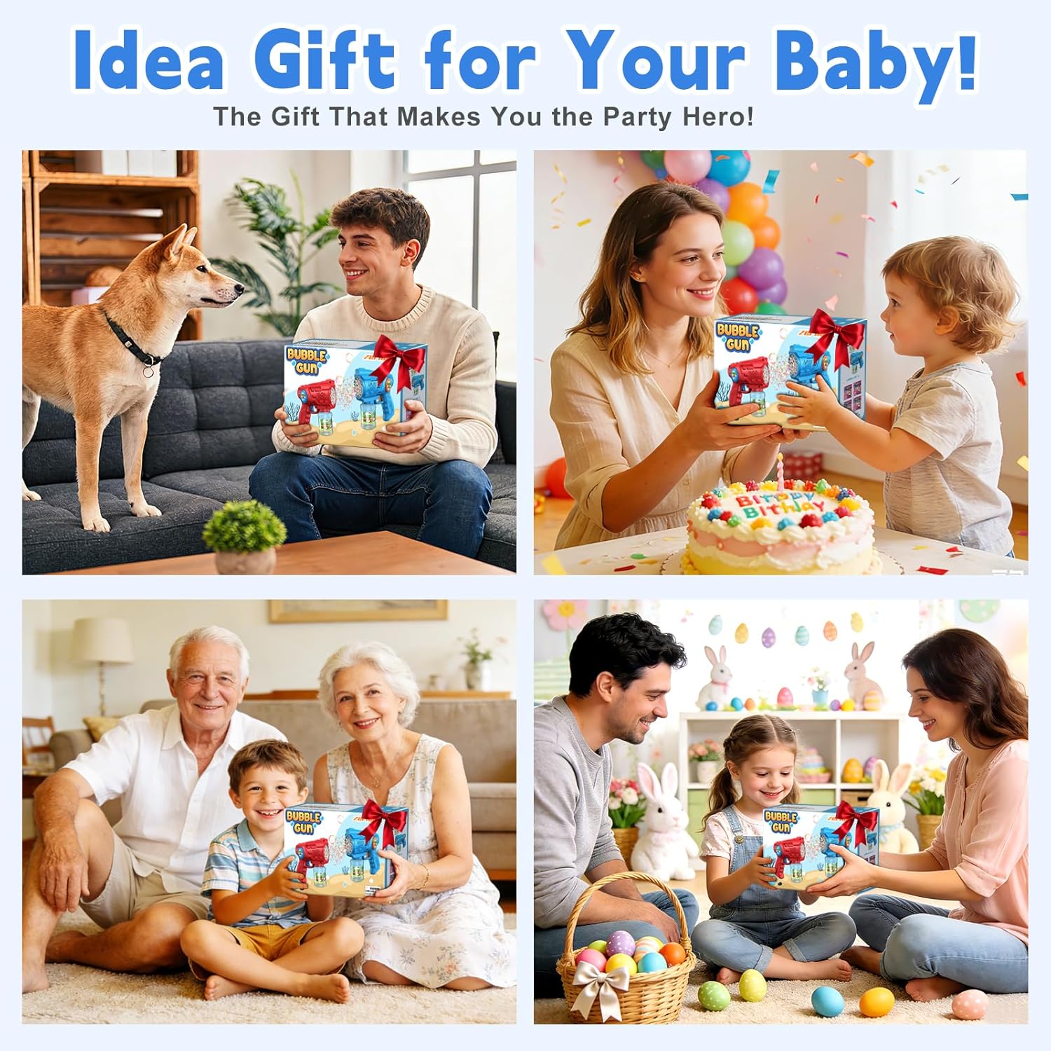 Thumbnail 6 de Bubble Gun Machine for Kids & Toddlers: 2-Pack Bubble Blaster Guns with LED Lights and Bubble Solution Refill