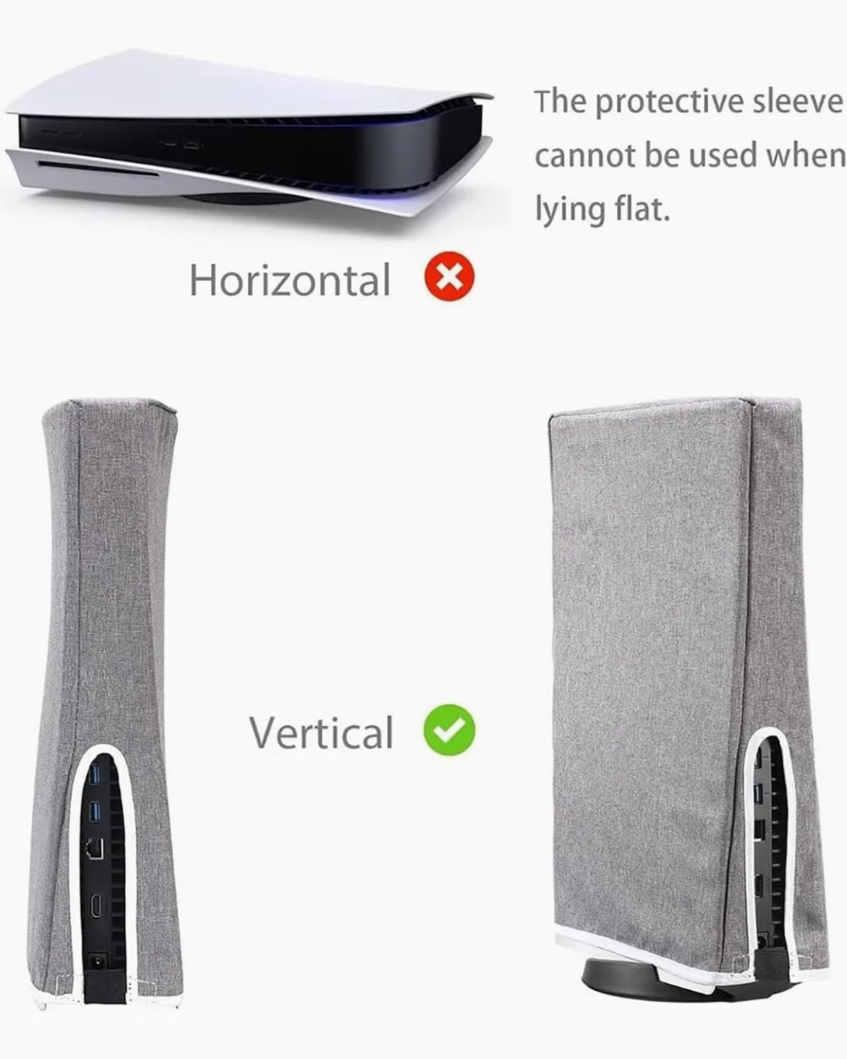 Thumbnail 3 de BNREOZA Staubschutzhülle für PS5 Konsole (Digital & Regular), wasserabweisender Staubschutz – grau