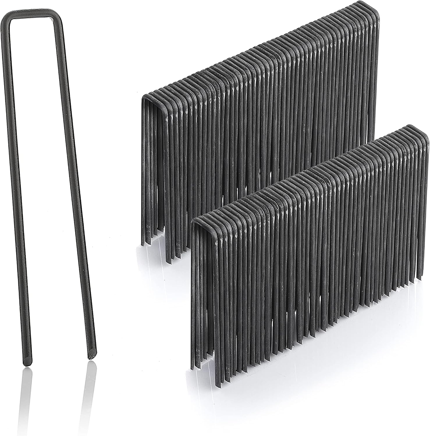 Detalle de GardenMate set da 100 ancoraggi a terra non zincati da 100 mm (Ø 2,9 mm) per giardino