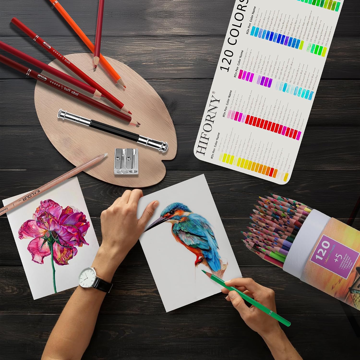 Thumbnail 6 de HIFORNY Set di 125 matite colorate per adulti: completezza per disegno e illustrazione