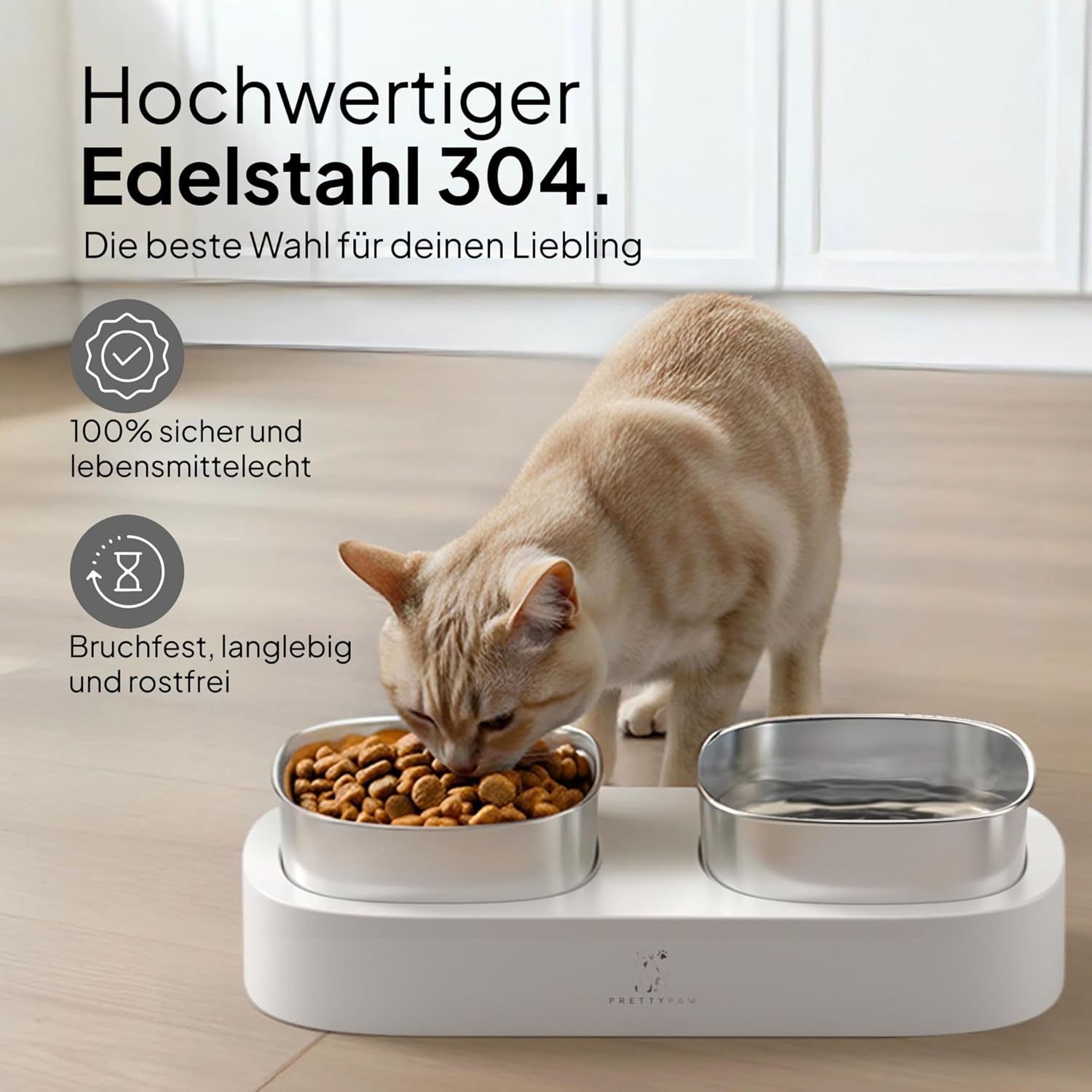 Detalle 2 de Pretty Paw Erhöhter Katzennapf 2‑in‑1