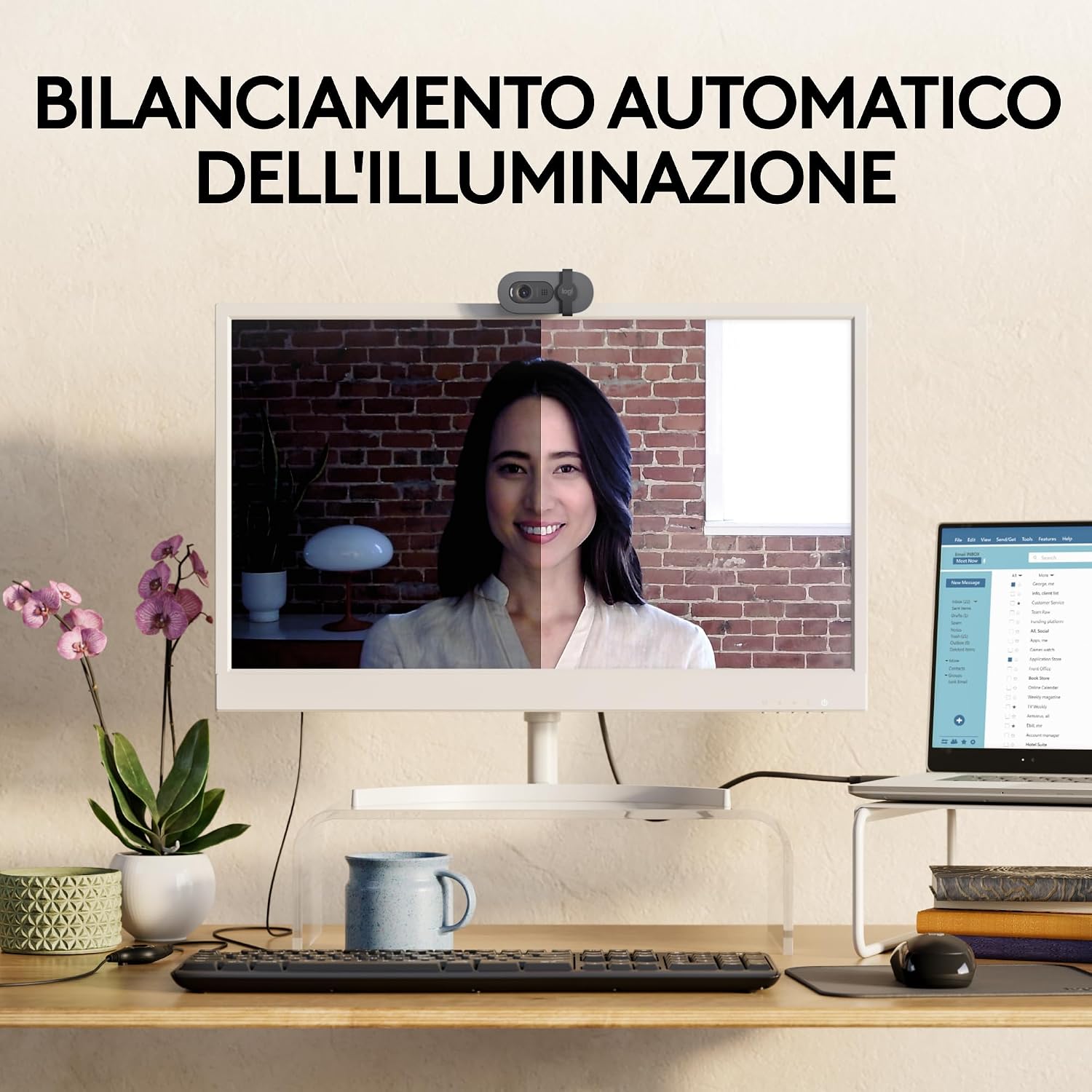Detalle de Logitech Brio 100 Full HD 1080p per streaming