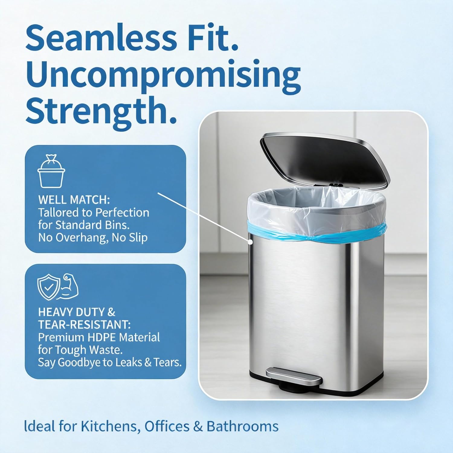 Thumbnail 4 de T.FORING 13 Gallon Drawstring Trash Bags – 120 Count, 1.7 Mil Thick, Easy-Dispense Roll