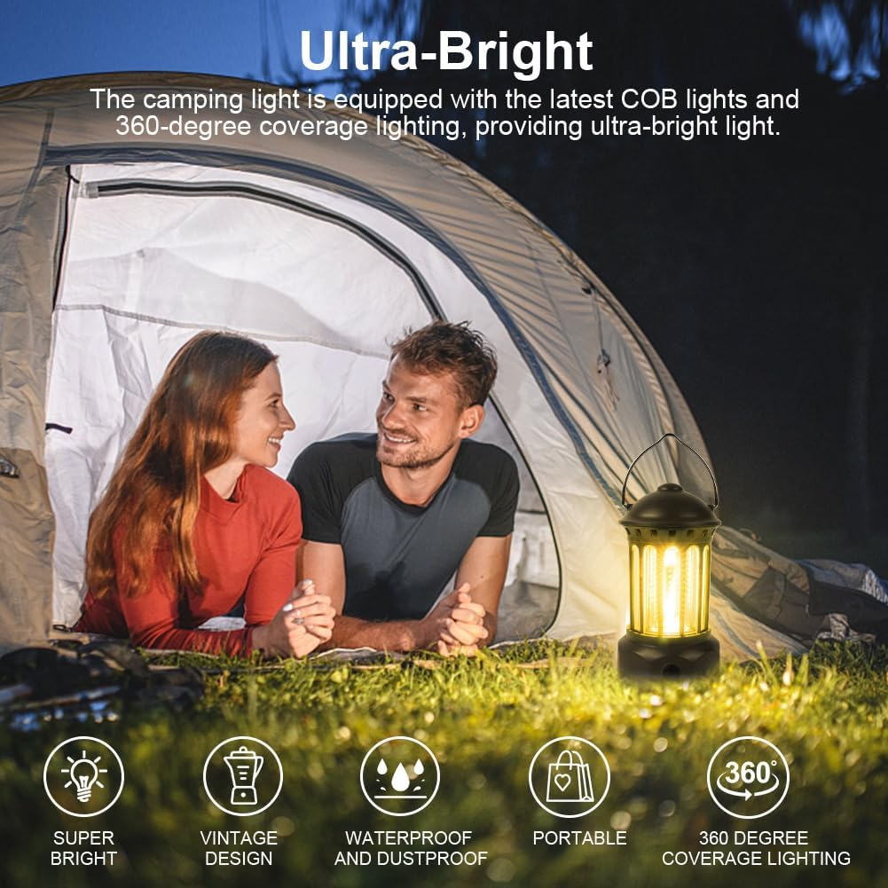 Detalle de Flintronic Camping Lanterns Retro 2-pack