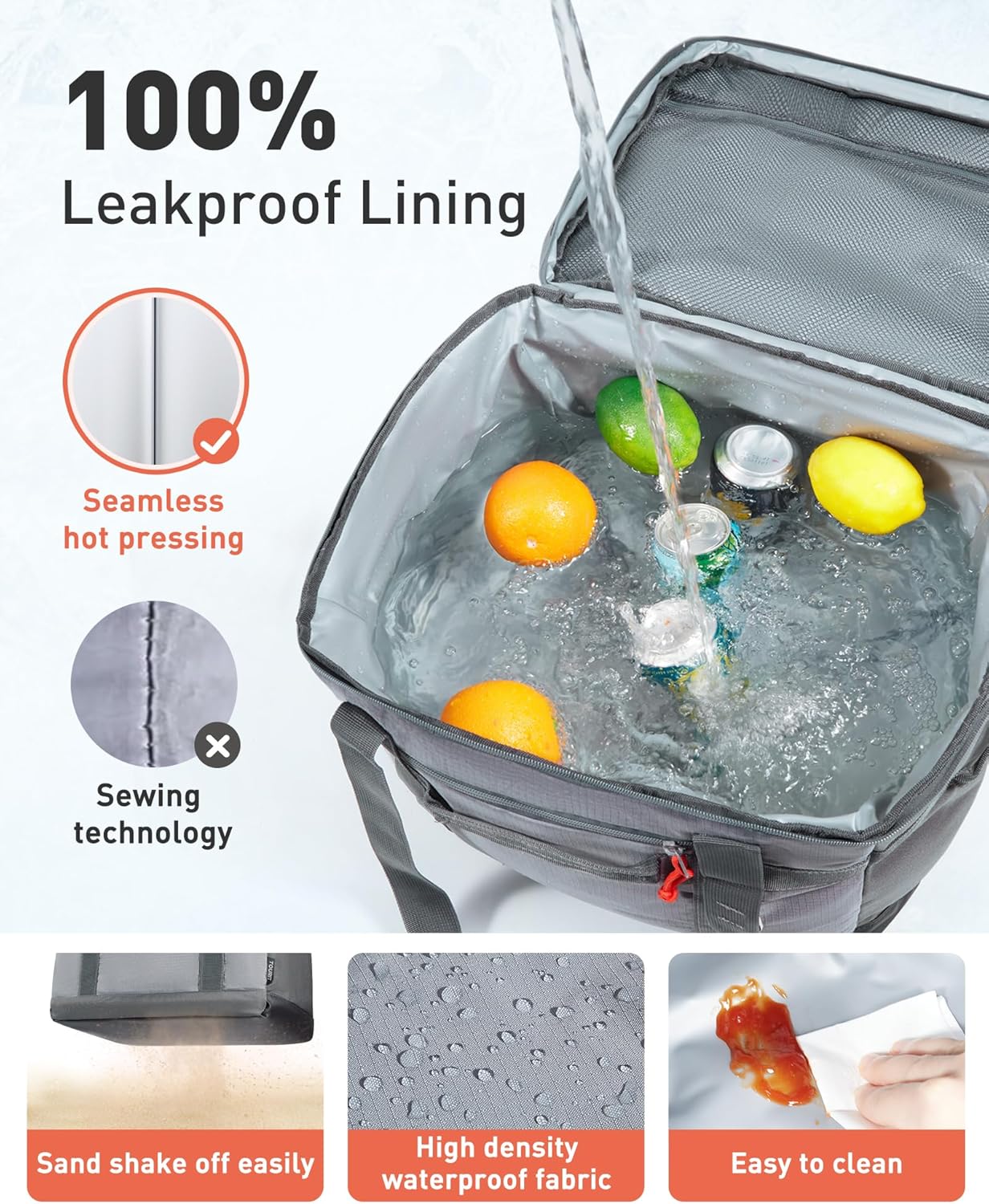 Detalle de TOURIT Soft Sided Cooler Bag (48/60 Cans) – Large Collapsible & Leakproof Ice Chest for Picnic, Beach, Camping