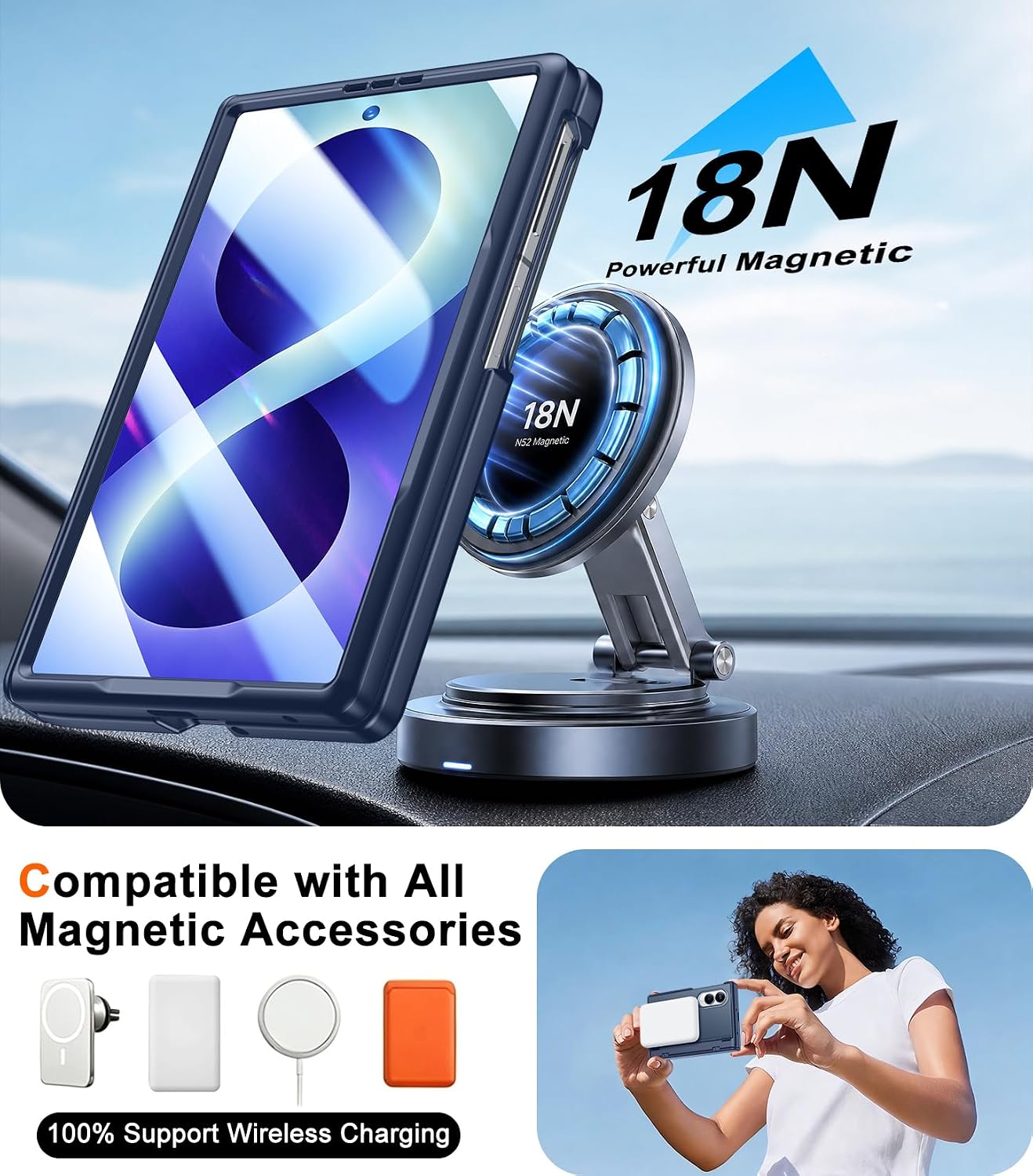 Thumbnail 4 de SPIDERCASE WJB-ZFOLD8Wide CXZJ 2IN1-BL マグネット式 Galaxy Z Fold 8ケース ブルー