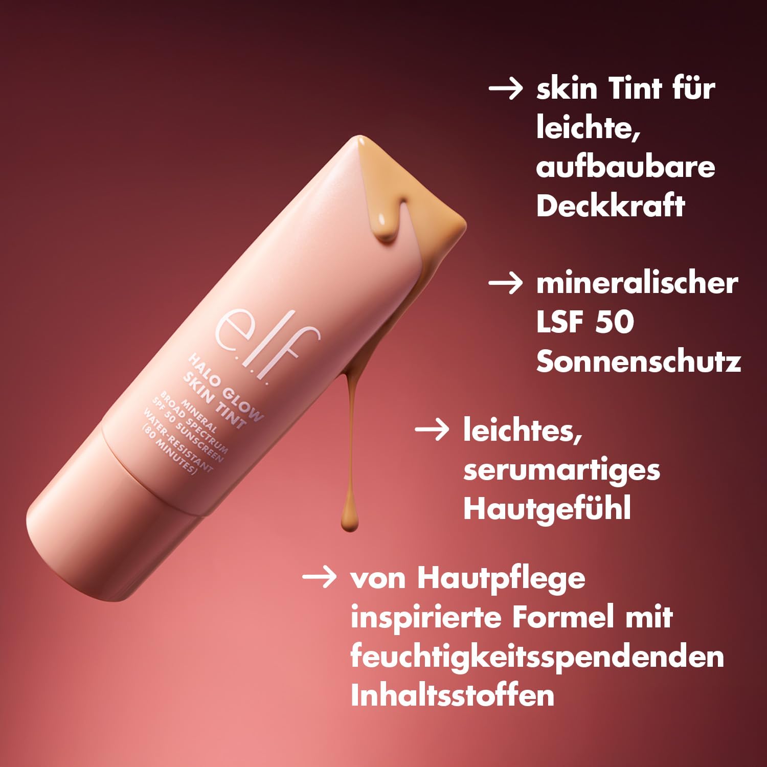 Thumbnail 2 de e.l.f. Halo Glow Skin Tint SPF 50 – getönte Feuchtigkeitspflege mit aufbaubarer Deckkraft (16 Rich Cool)