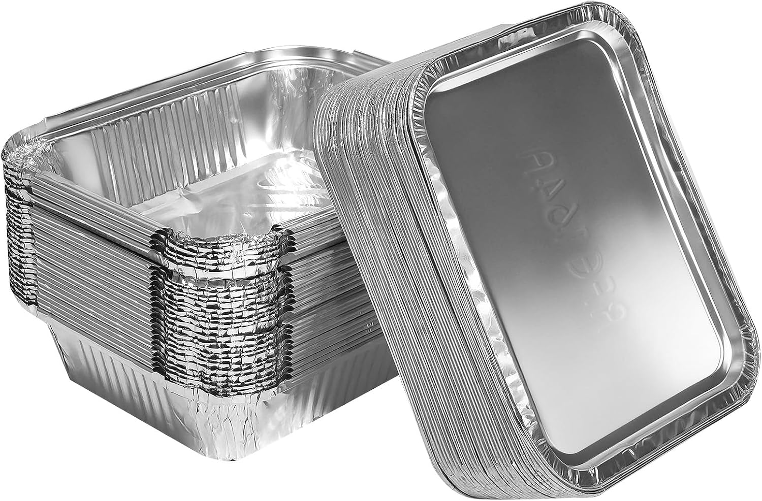 Detalle de LINLINOI SS-30 aluminium grillschaaltjes, 600 ml, 30 stuks met deksels