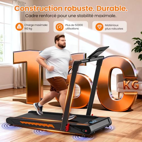 Detalle de Tapis de Course 6 en 1 Kalwol: pliable, inclinable à 10% et haut-parleur intégré
