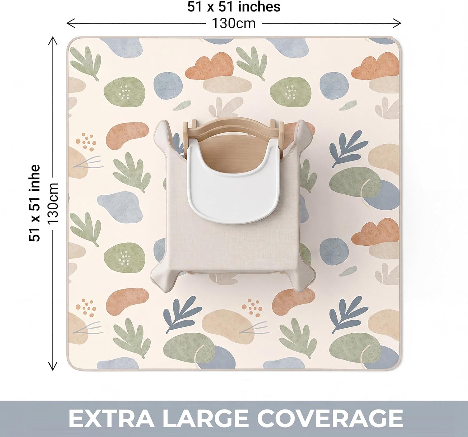 Thumbnail 2 de WOMUMON MA-0263 Splat Mat for High Chairs, 51" x 51", Waterproof Layer
