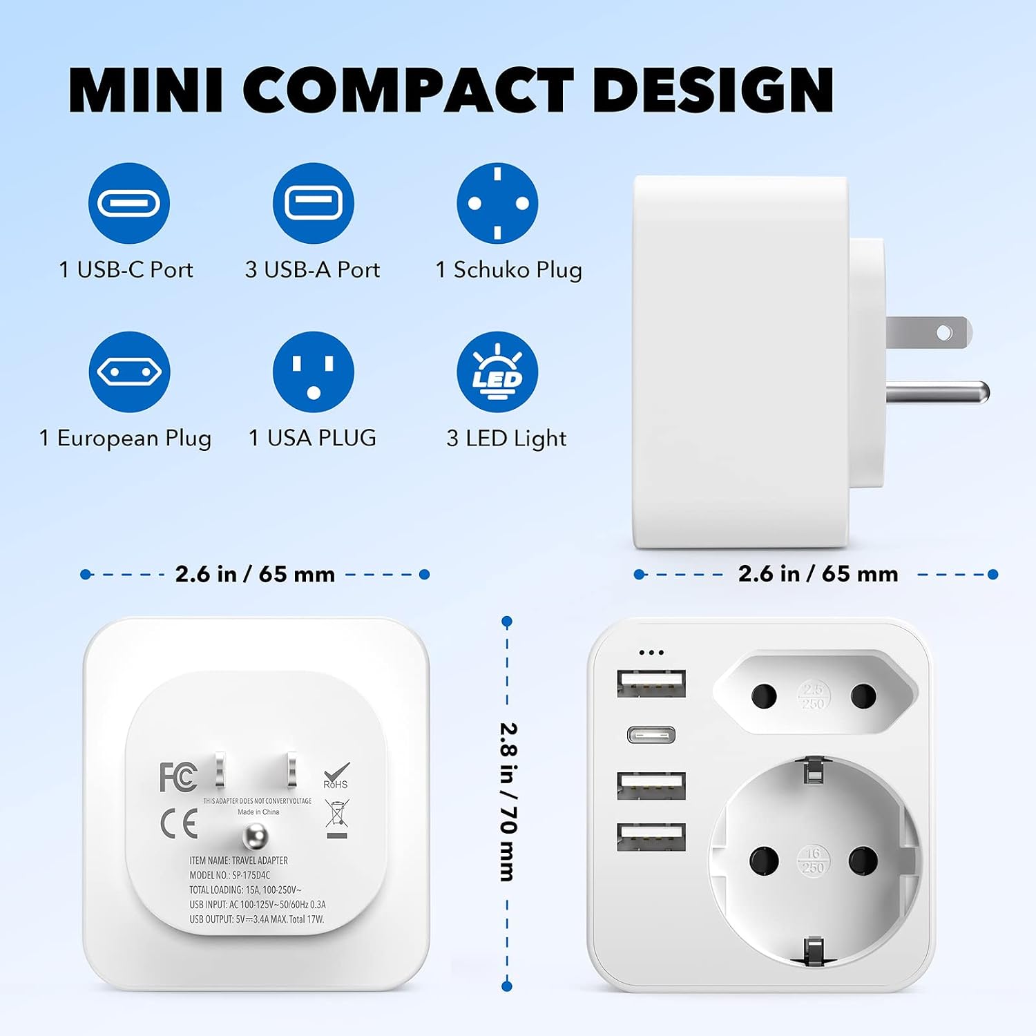 Thumbnail 4 de 6-in-1 USA Reiseadapter
