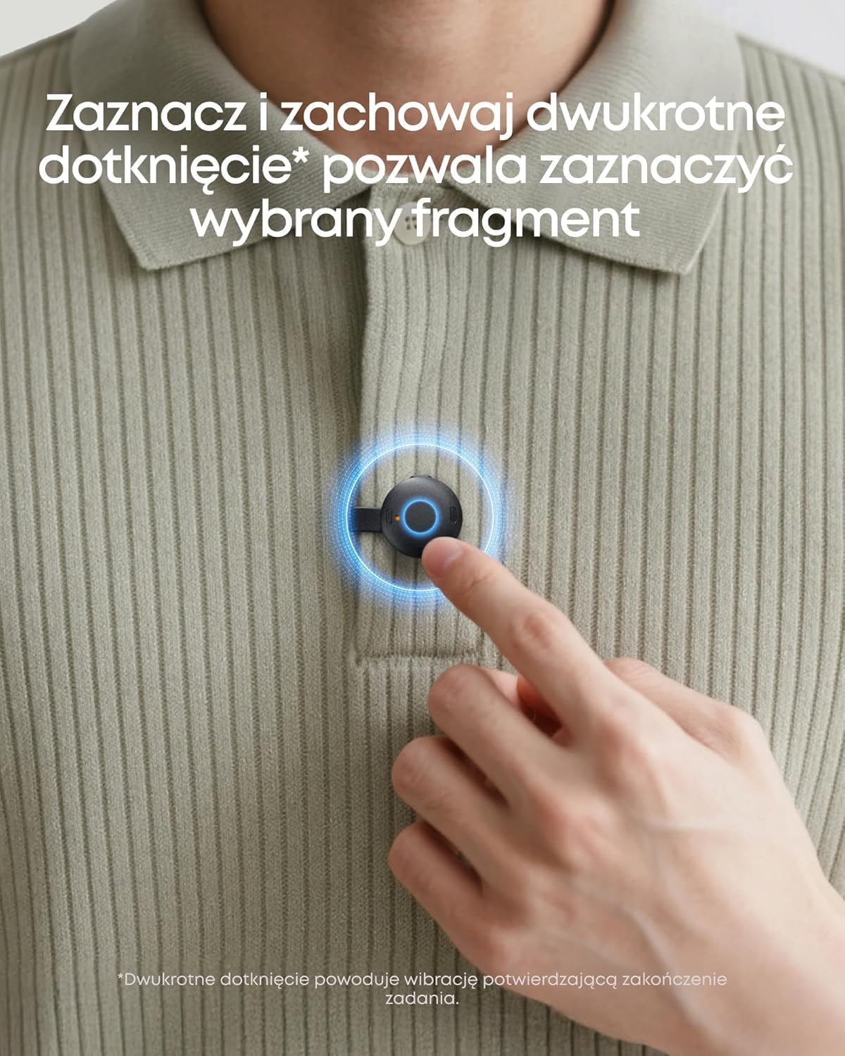 Detalle 2 de Soundcore Work – dyktafon AI 8 GB z transkrypcją i certyfikatem MFi