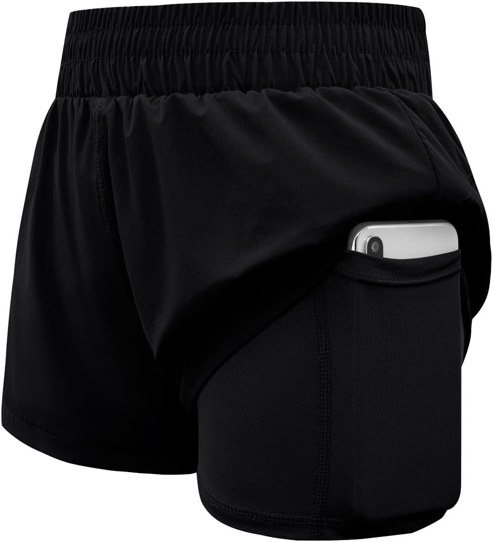 Detalle de Girls athletic shorts with 2 in 1 design