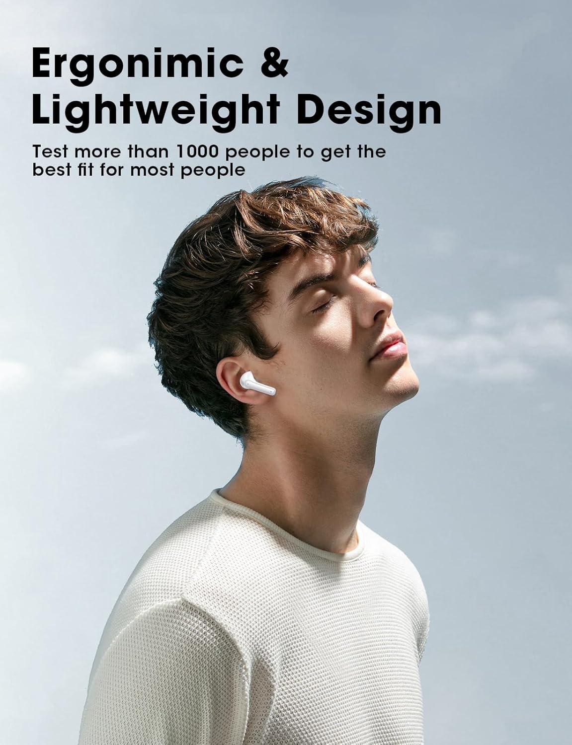 Detalle de Wireless Earbuds with Hi-Fi Bass and ENC Dual Mics for Clear Calls