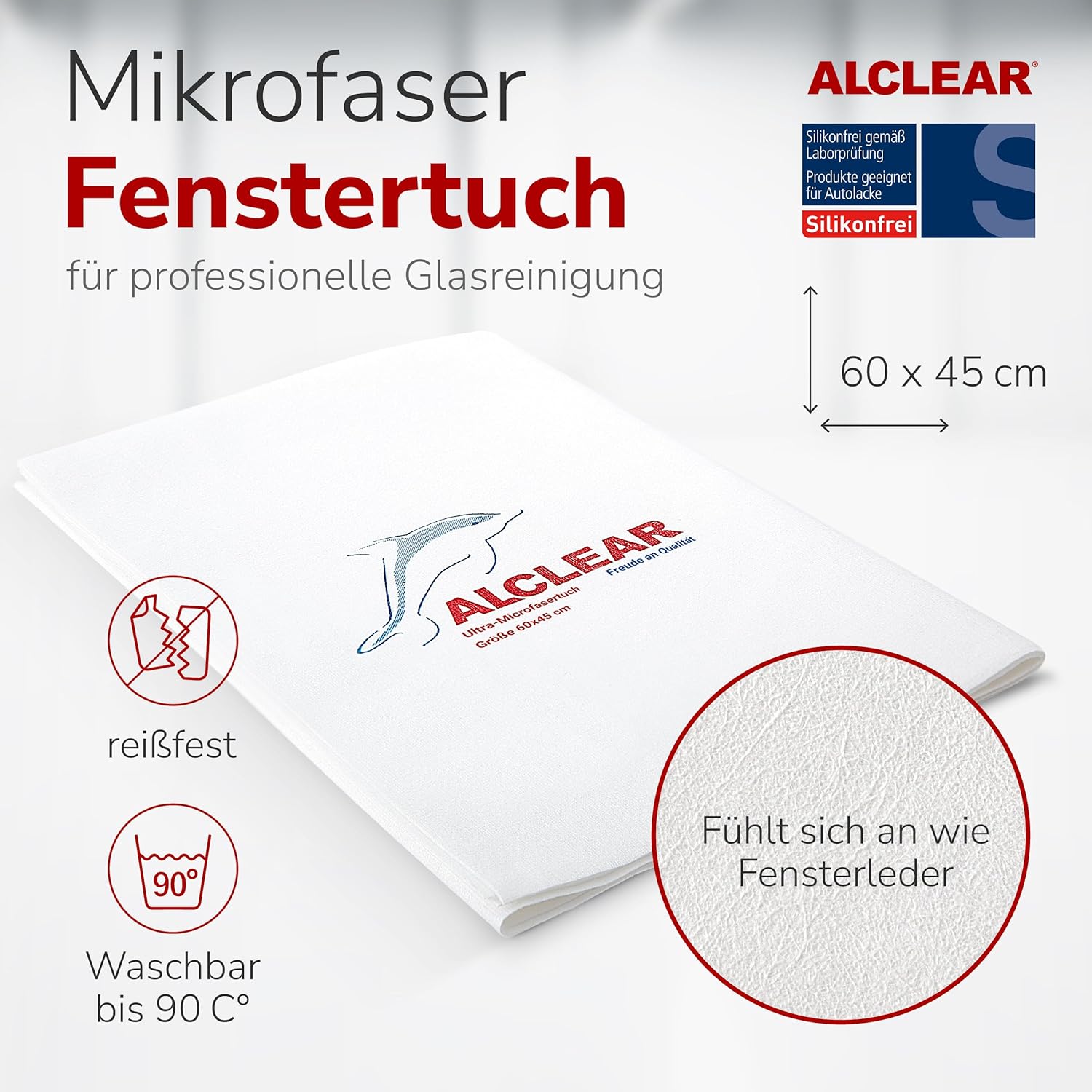 Thumbnail 5 de ALCLEAR 820002 Mikrofasertuch Set Fenster – 2-teilig (Fenstuch 60x45 cm, Trockentuch 60x40 cm) für streifenfreie Reinigung