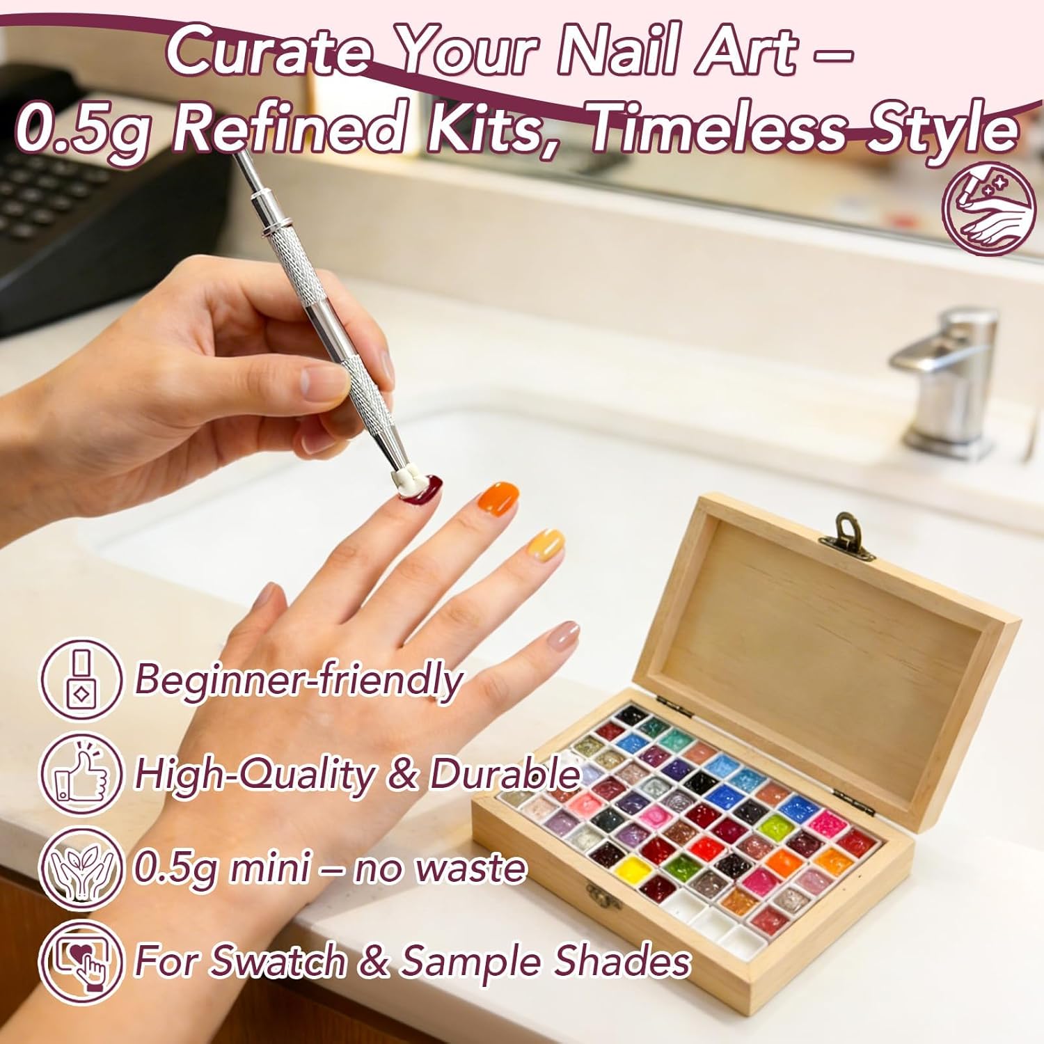 Detalle de GZIXBDA Sponge Mini Paint Patting Gel Polish & Tools Kit: 57-Color Ombre Gradient for DIY or Salon