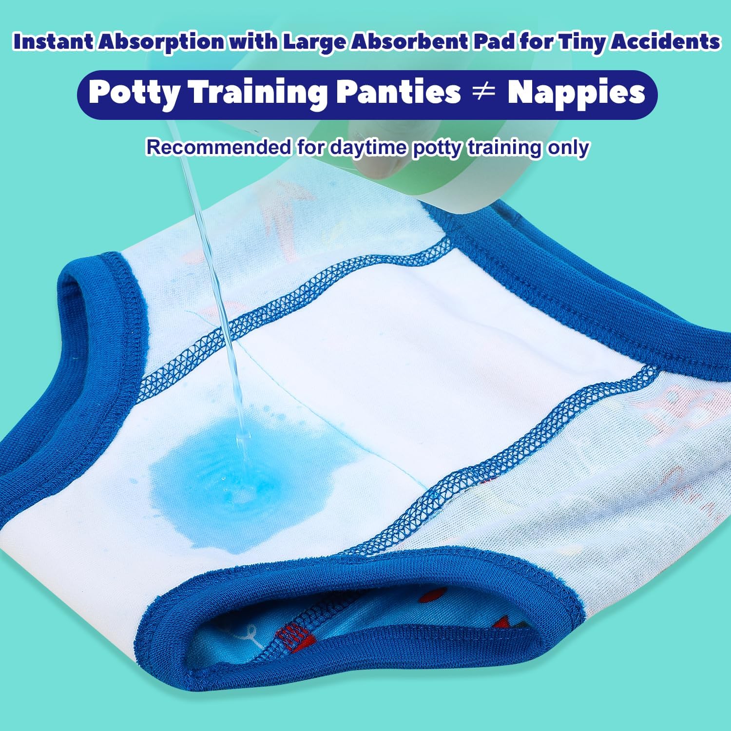 Thumbnail 1 de MOEMOE BABY Boys Potty Training Pants (Reusable Cotton) – 10 Pack, Blue, 3 Years