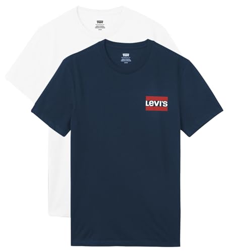 Thumbnail 3 de Levi's 2-Pack Crewneck Graphic Tee Uomo – Bianco (Sportswear White/Dress Blues), M