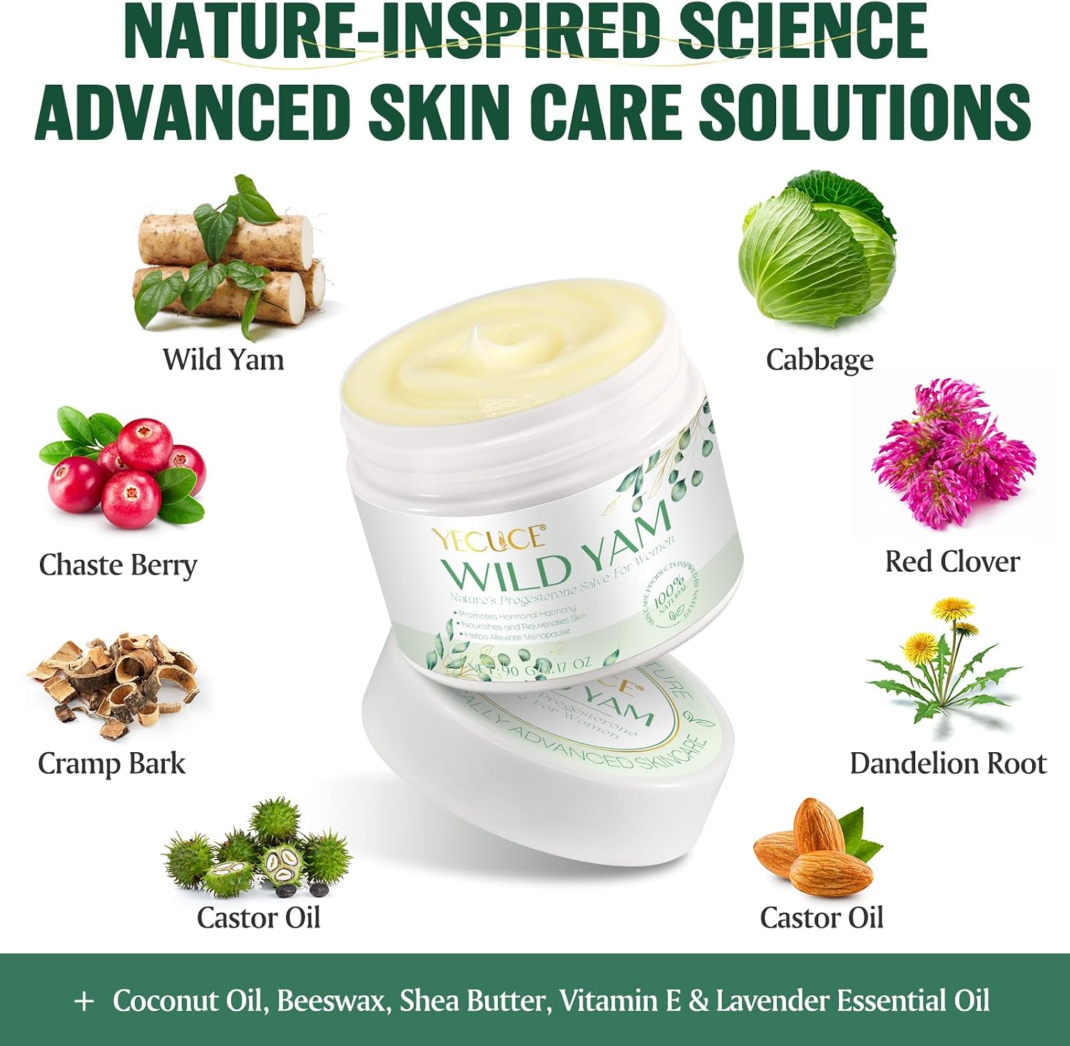 Detalle de RoongDuuDll Wild Yam-crème voor vrouwen, 90 ml, snel intrekkend