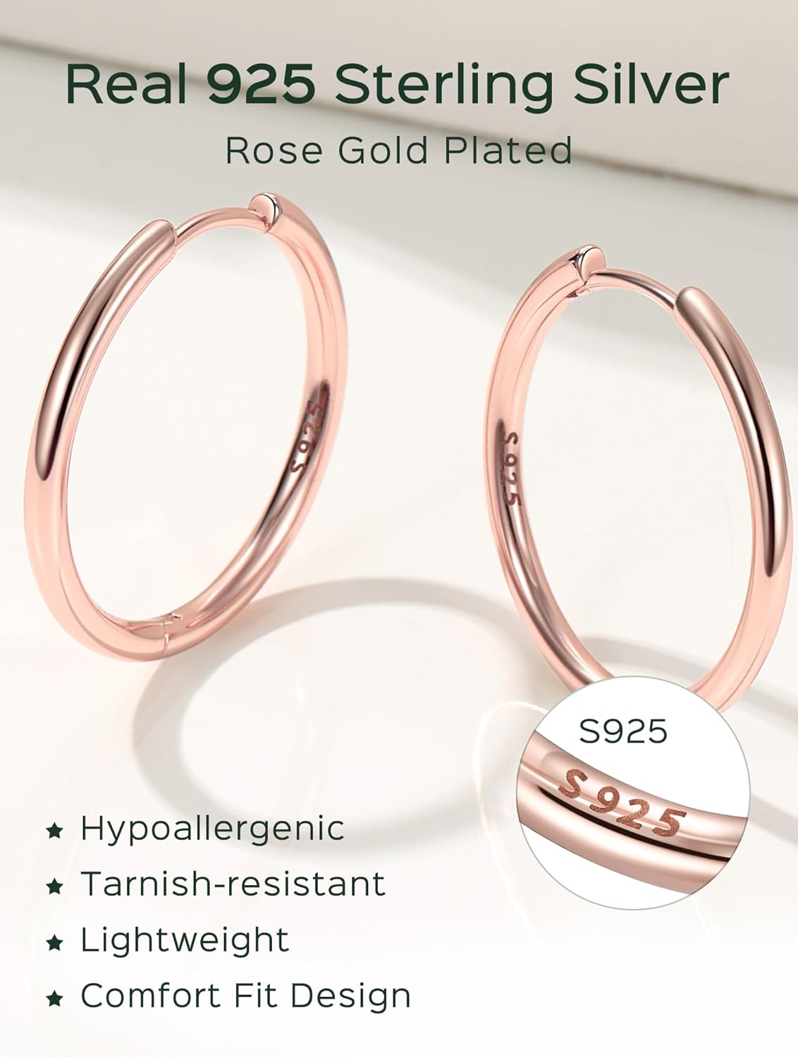 Thumbnail 2 de ChicSilver Petite Créoles Argent 925 Massif – Boucles d’Oreilles Mini Hoop, 8–20 mm