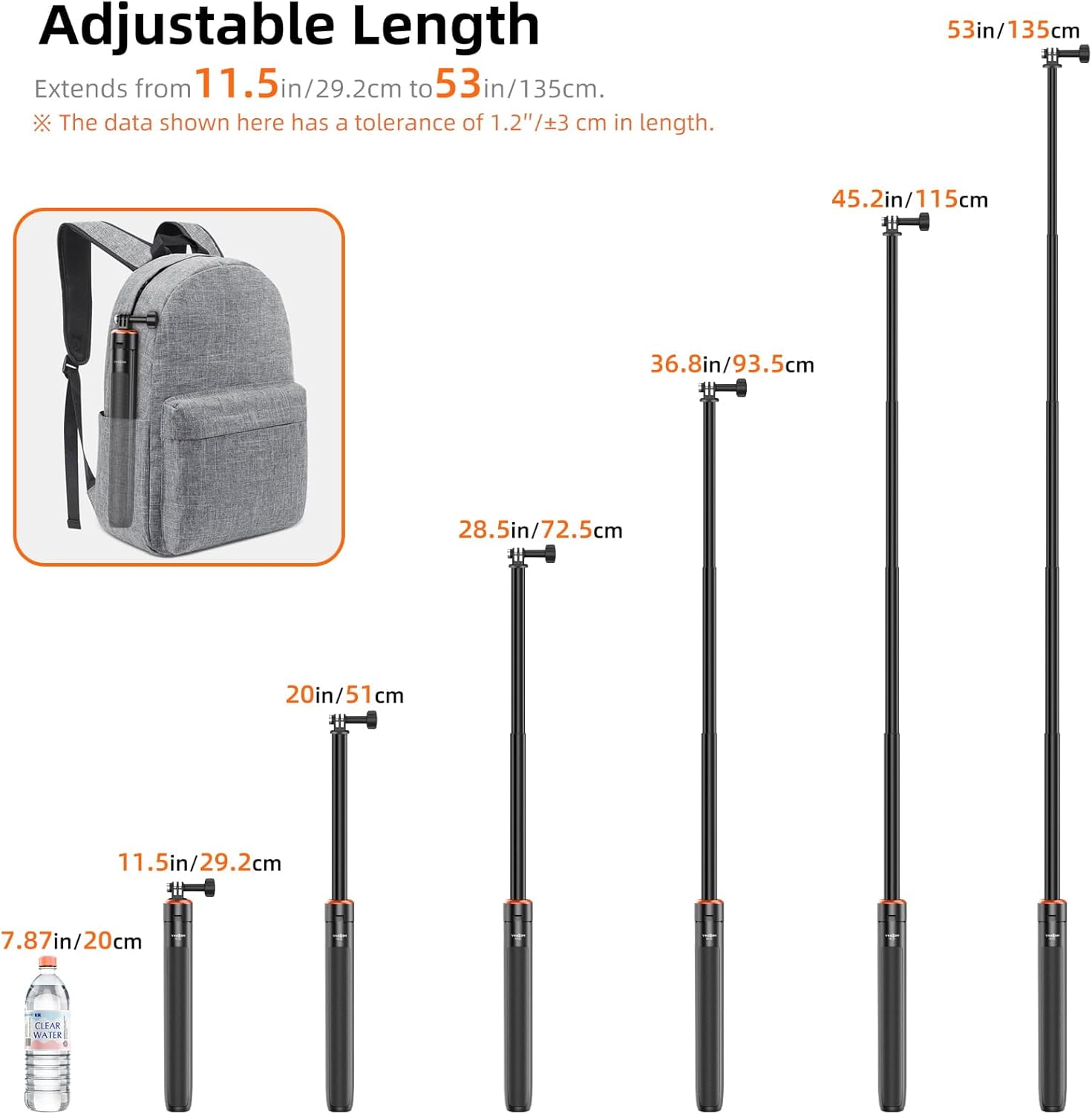 Detalle 2 de 53.5" Selfie Stick Tripod for DJI Osmo Pocket 3