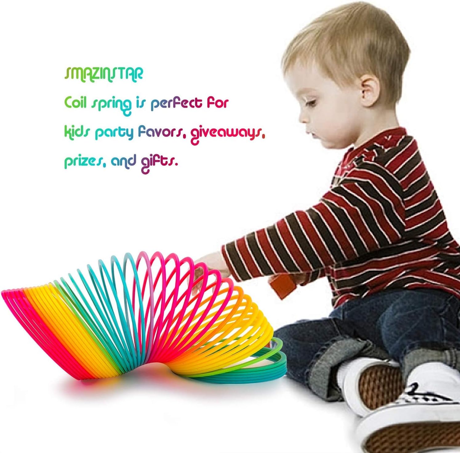 Detalle de Vinciph APP089 Rainbow Coil Spring Toy, 6 x 6 Inch Plastic