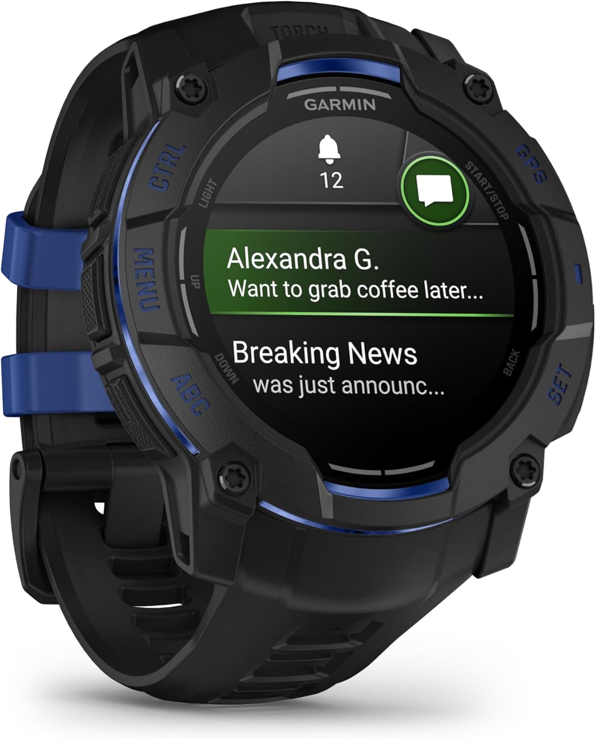 Thumbnail 2 de Garmin Instinct 3 50mm rugged GPS smartwatch with AMOLED display, LED flashlight and up to 24 days battery (Black/Bolt Blue)