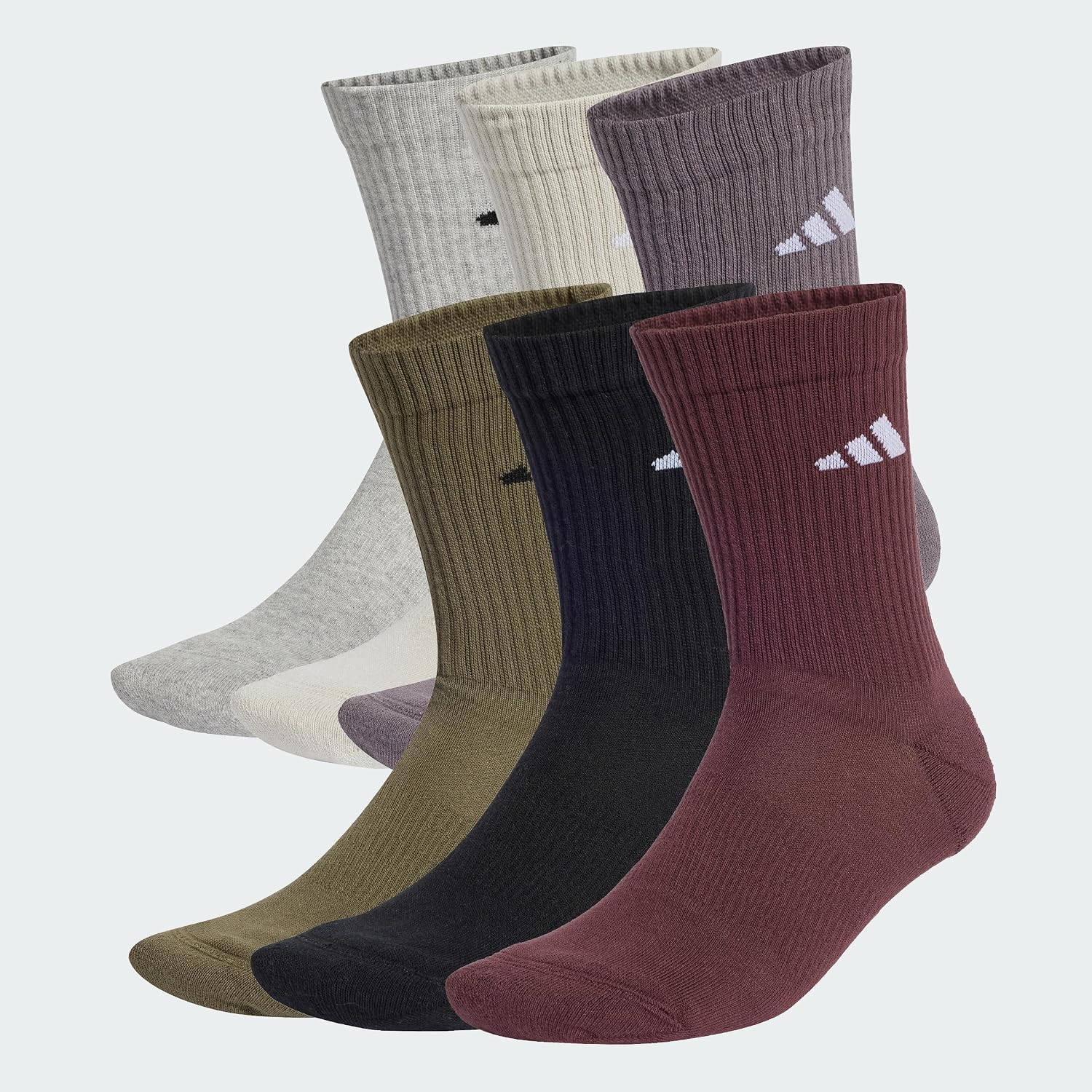 Thumbnail 6 de adidas Unisex Cushioned Crew Socks 6 Pair Pack – Black/Black/White, 8.5-10