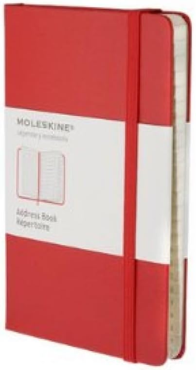 Detalle de Moleskine Rubrica Grande Copertina Rigida Nero: rubrica a righe con etichetta 'in case of loss' (13x21 cm)