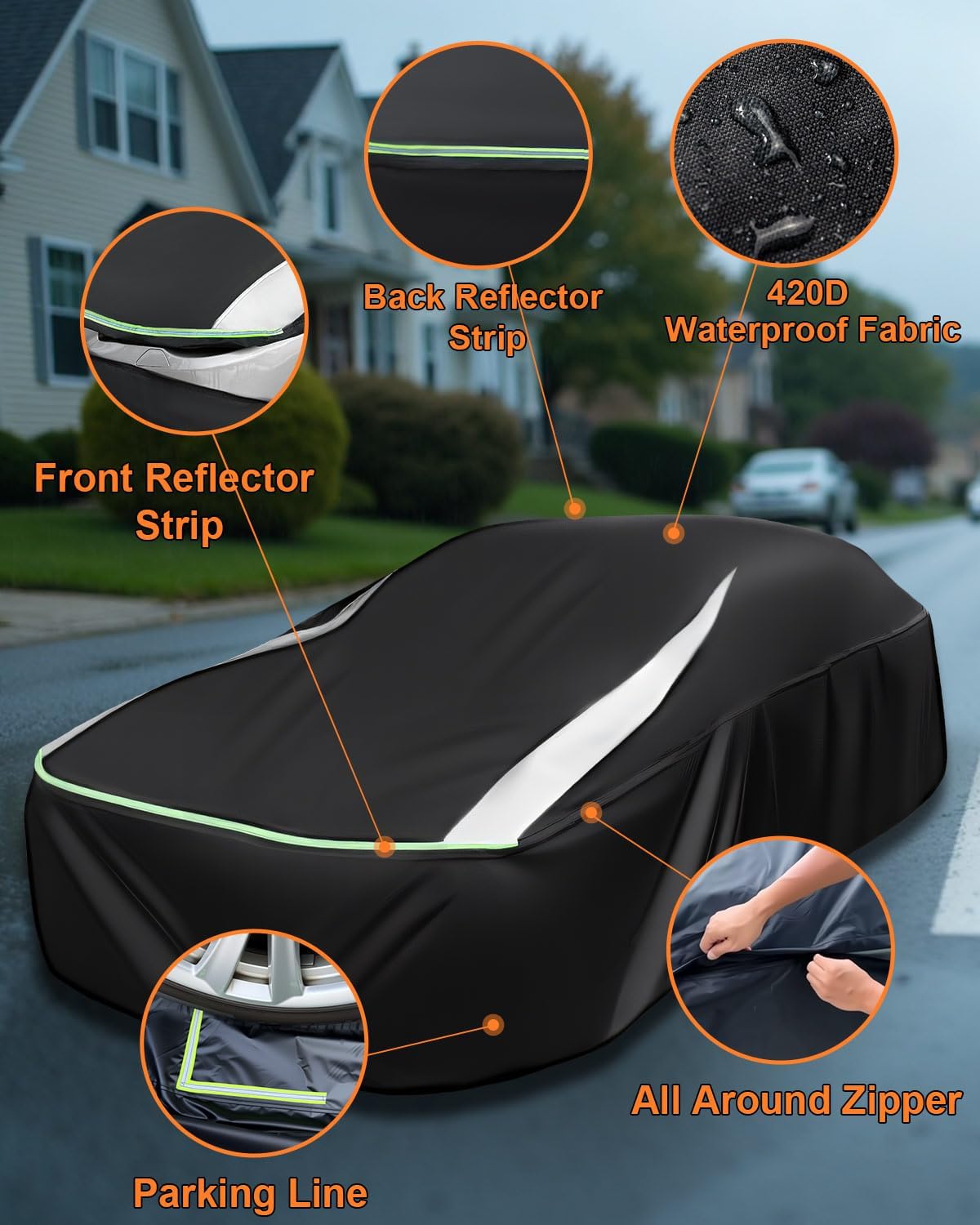 Thumbnail 4 de FJWDSC Full Enclosed Car Cover for SUV/Hatchback Up to 430 cm