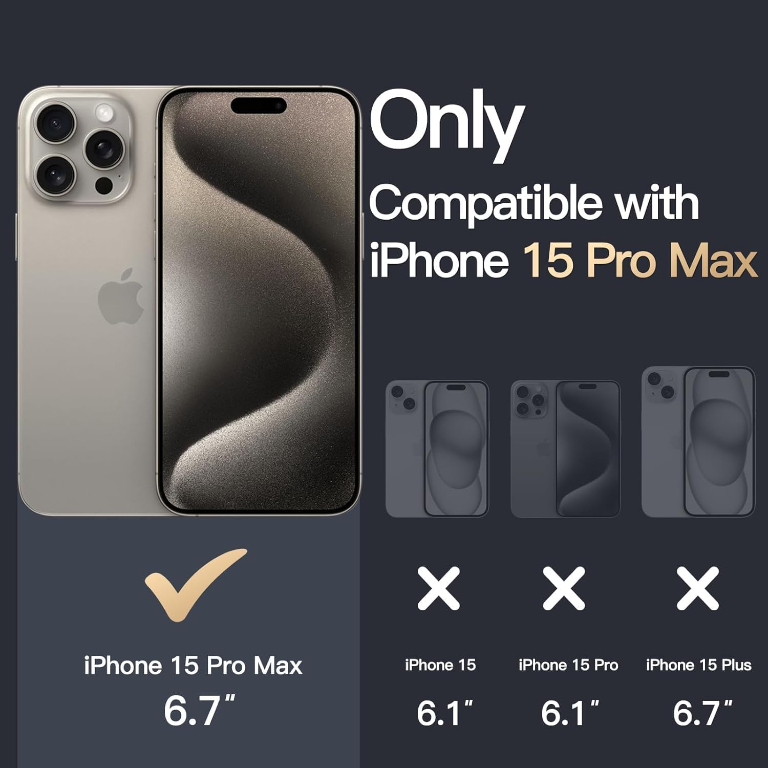 Detalle de FOLAZ Clear and Transparent Magnetic Case for iPhone 15 Pro Max (6.7-inch)