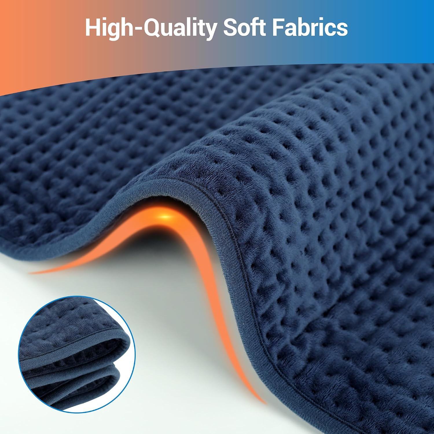 Detalle 1 de Comfytemp K9032 Extra-Large Heating Pad, 17" x 33", Blue, 3 Heat Settings