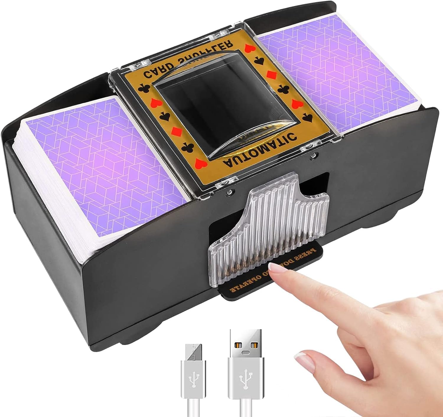 Detalle de Automatic Card Shuffler Machine 2‑deck USB