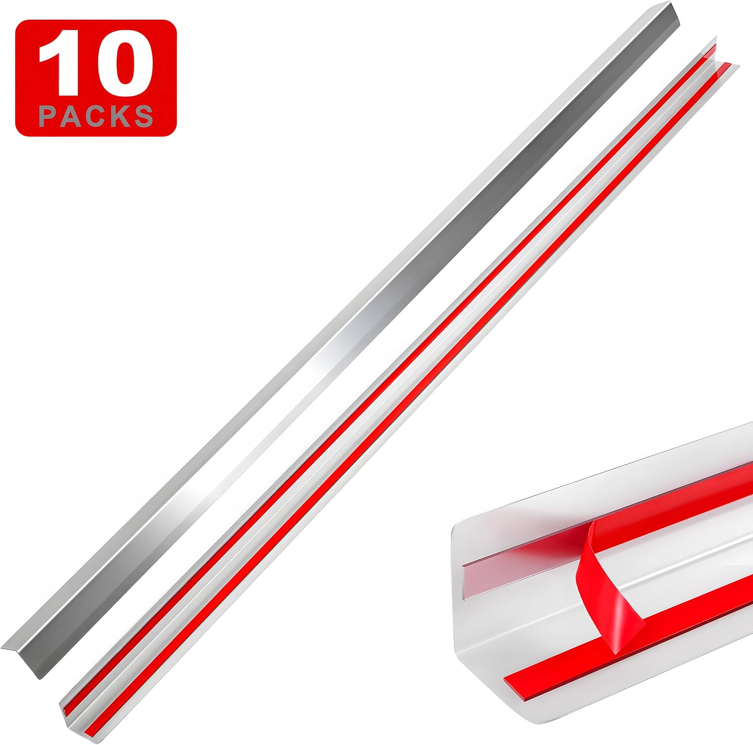 Detalle de Besino Corner Guard 1.5" x 1.5" x 48" Stainless Steel Wall Guards, 10-Pack