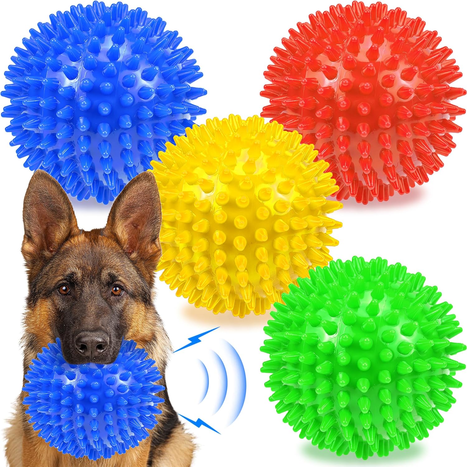 Detalle de Ousiya Quietschende Tennisbälle für Hunde (12er-Pack) – ca. 6,5 × 6,5 cm mit Netzbeutel fürs Training & Apportieren